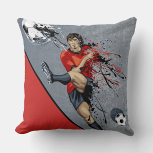 Throw Pillow-Soccer Player Pillow