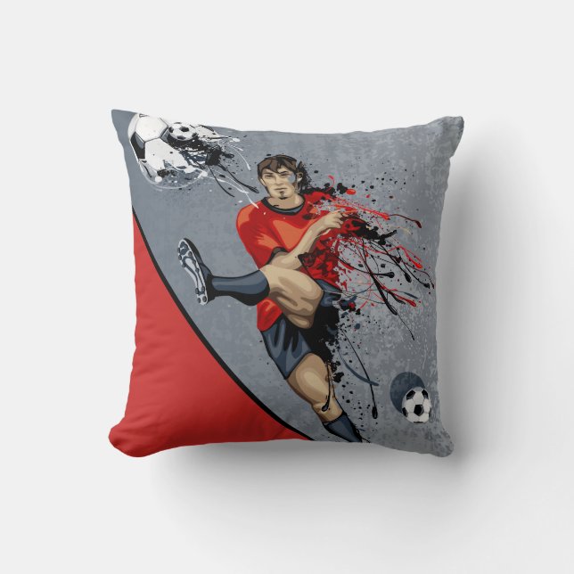 Throw Pillow-Soccer Player Pillow (Front)