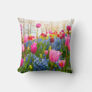 Throw pillow spring flowers