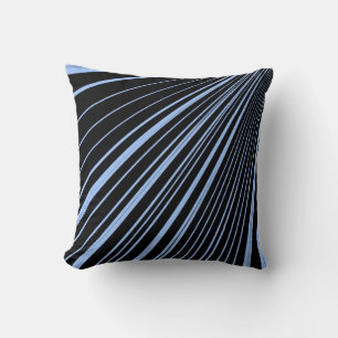 Throw Pillow Stripe Blue Black