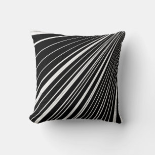 Throw Pillow Stripe Grey Black