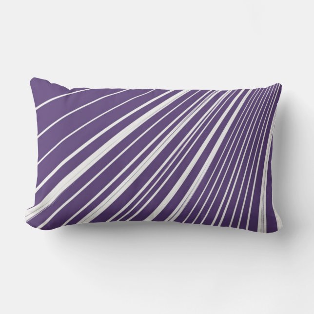 Throw Pillow Stripe Purple White (Front)