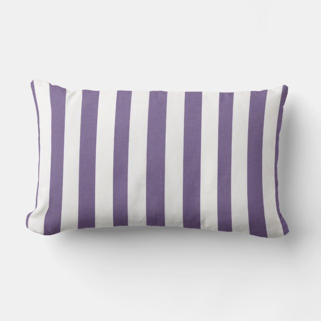 Throw Pillow Stripe Purple White (Front)
