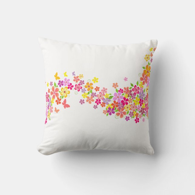 Throw Pillow-Summer Floral Pillow (Front)
