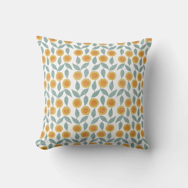 Throw Pillow - Sunflower Pattern (Front)