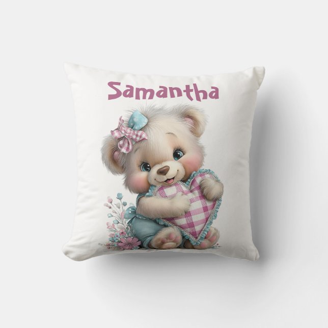 Throw Pillow Teddy Bear Baby Shower  (Front)
