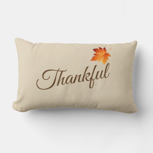 Throw Pillow-Thankful Lumbar Pillow (Front)