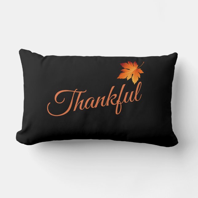 Throw Pillow-Thankful Lumbar Pillow (Front)