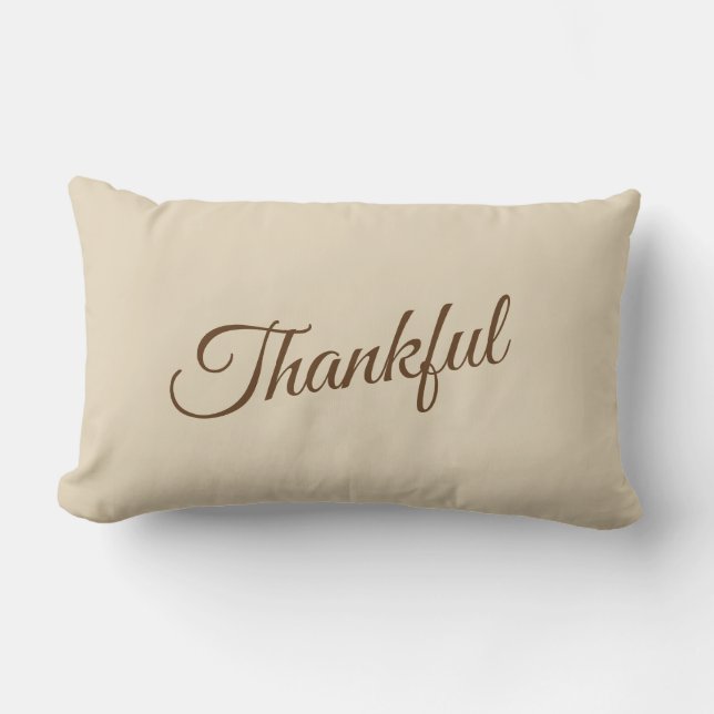 Throw Pillow-Thankful Lumbar Pillow (Front)