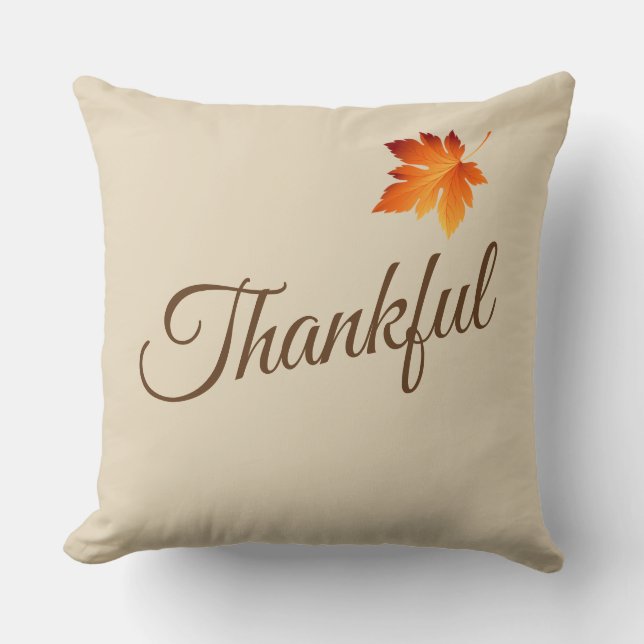Throw Pillow-Thankful  Throw Pillow (Front)