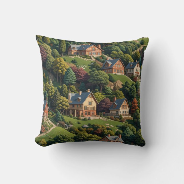Throw Pillow(The House Like a Picture) Throw Pillow (Front)
