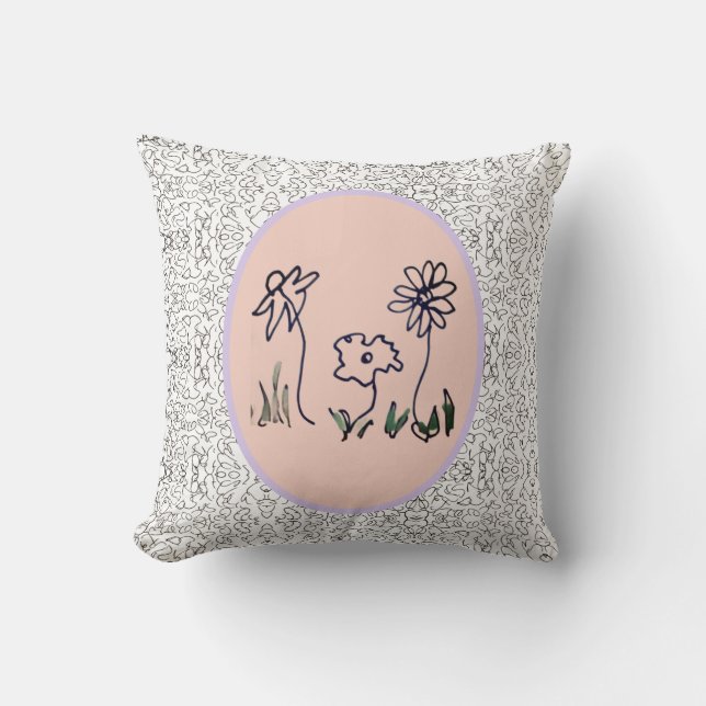 Throw Pillow - Three Flowers (Front)