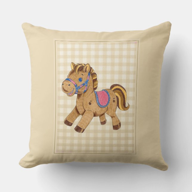 Throw Pillow Toy Horse (Front)