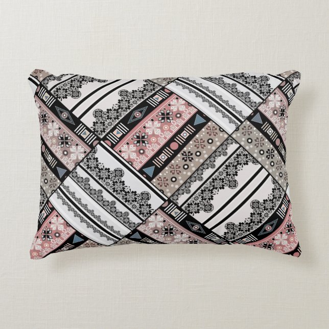 Throw Pillow Tribal ethno traditional geometrical  (Front)