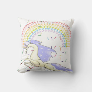 Throw Pillow Unicorn Rainbow 