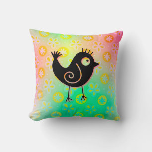 Throw Pillow/Whimsical Bird Pillow