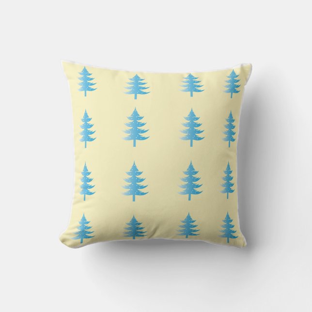 Throw Pillow Whimsical Christmas Trees Pillow   (Front)