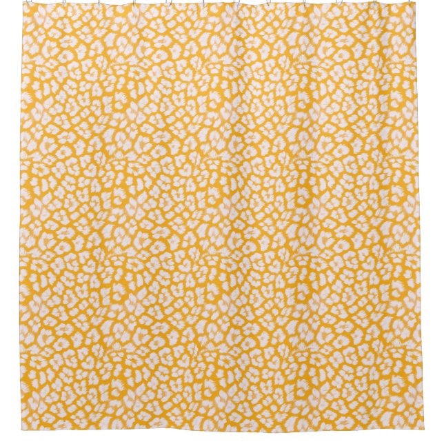 Throw Pillow White yellow abstract leopard print (Front)