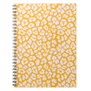 Throw Pillow White yellow abstract leopard print Notebook