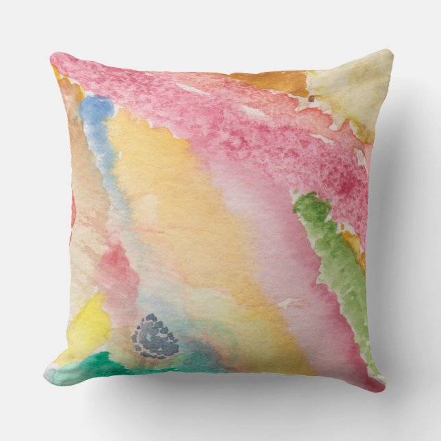 throw pillow with abstract design & pink on back (Front)