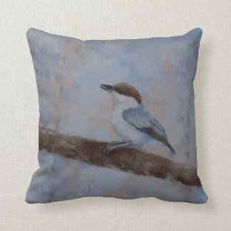 Throw Pillow with Brown-Headed Nuthatch