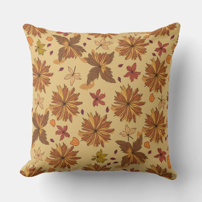 Throw pillow with fallen leaves (Front)