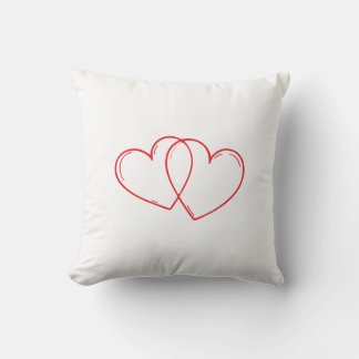 Throw Pillow with Hearts