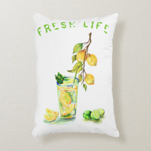 Throw Pillow with Lemons Cocktail