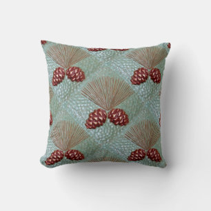 Throw Pillow with Pinecone print
