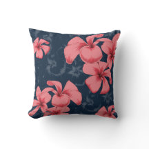 Throw Pillow with pink flowers 