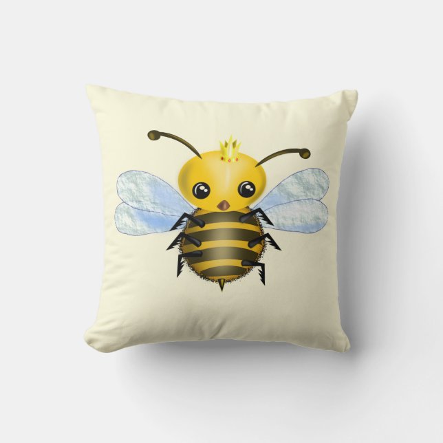 Throw Pillow with Queen Bee (Front)