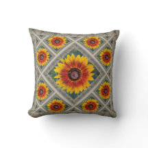 Throw Pillow with Susie's Sunflowers-2