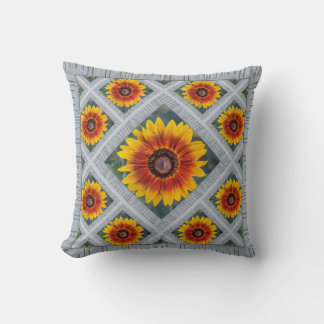 Throw Pillow with Susie's Sunflowers-3