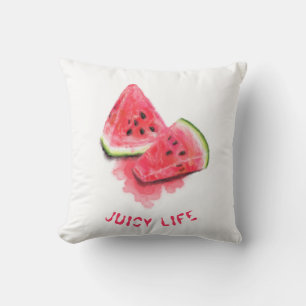 Throw Pillow with Sweet Juicy Watermelons