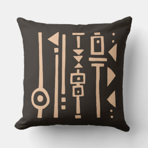 Throw Pillow With Tribal Motif   Home Decor