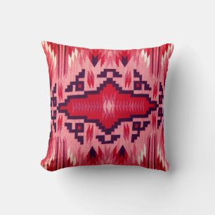 Throw Pillow with Vintage Native American Design
