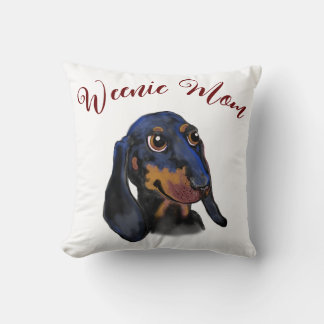 Throw pillow with Weenie dog Mom 