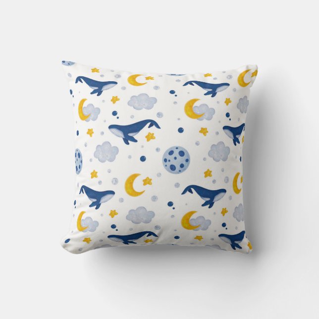 Throw Pillow with whales (Front)