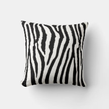 Throw pillow with zebra print