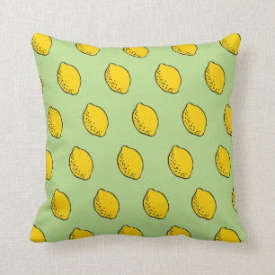 Throw pillow: yellow & lime green pop art lemons pillow