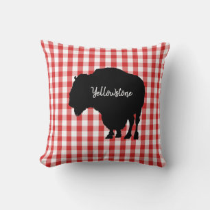 Throw Pillow-Yellowstone Buffalo Pillow