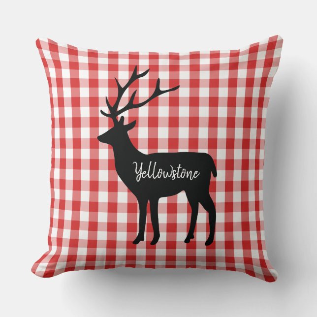 Throw Pillow-Yellowstone Deer Pillow (Front)