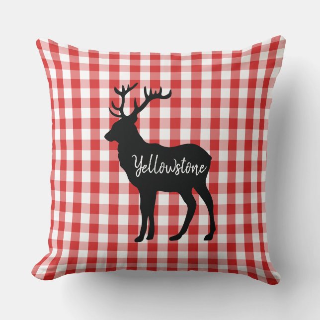 Throw Pillow-Yellowstone Elk Pillow (Front)