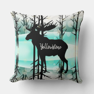 Throw Pillow-Yellowstone Moose Pillow