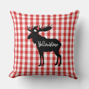 Throw Pillow-Yellowstone Moose Throw Pillow
