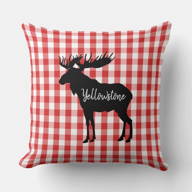 Throw Pillow-Yellowstone Moose Throw Pillow (Front)