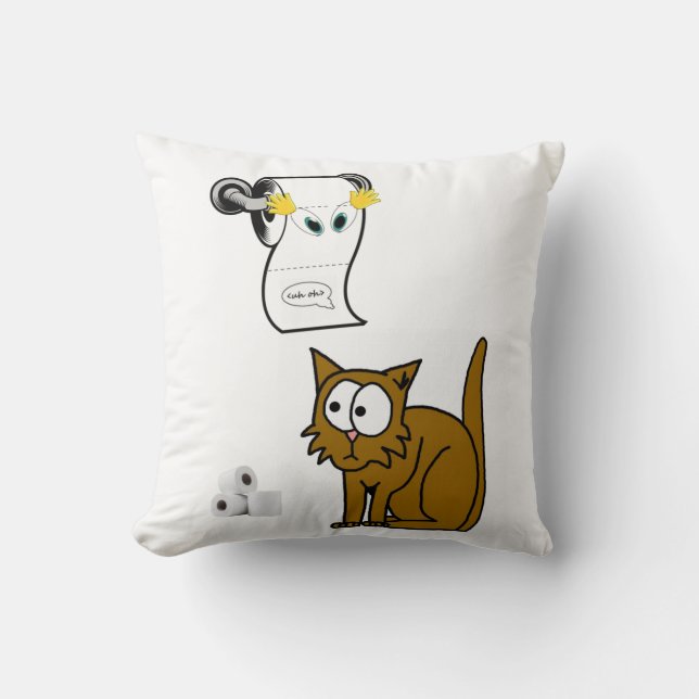 Throw Pillows Cat Toilet Paper (Front)
