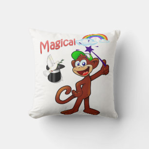 Throw Pillows Magical Rainbow Monkey