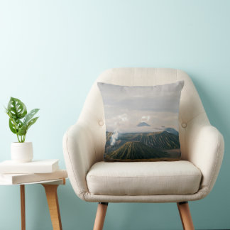 Throw Pillows with Erupting Volcanic Mountains