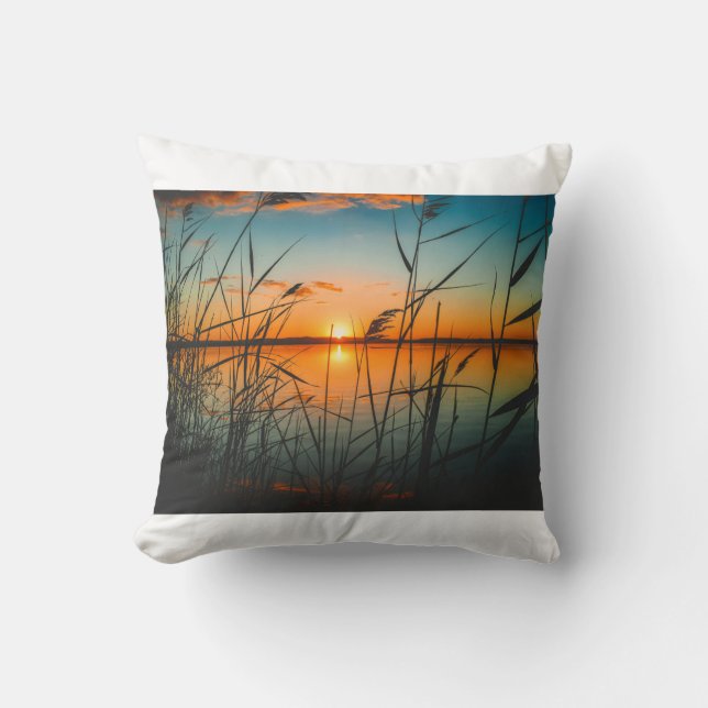 Throw Pillows with peaceful river images (Front)